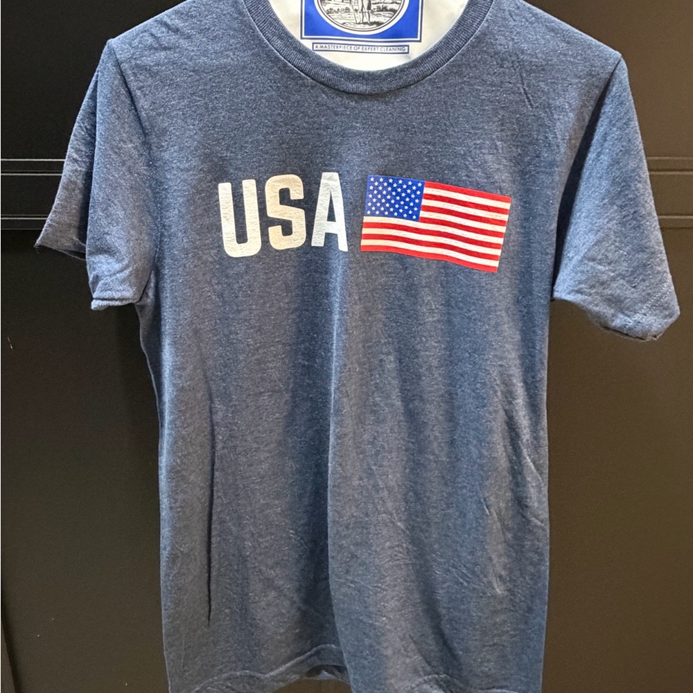 Tultex Blue USA Flag Tee